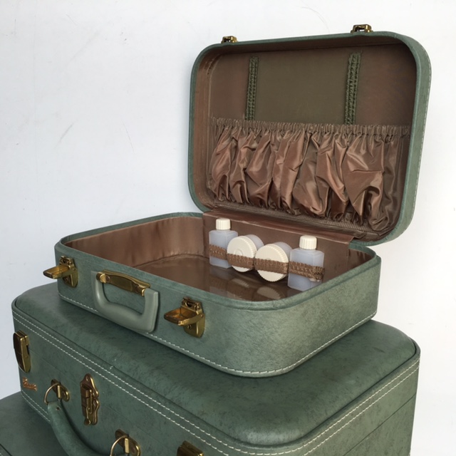 BEAUTY CASE, Green Permacase (Part Of Set) - 1960s